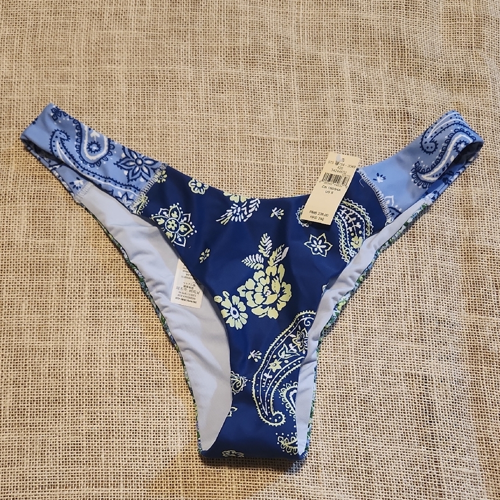 Aerie Blue Paisley Bikini Bottom